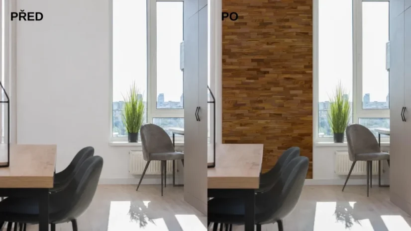 OŘECH 200 (200 x 50 mm) - dřevěný obklad, lamela 3D - Povrchová úprava: Broušený - olejovaný