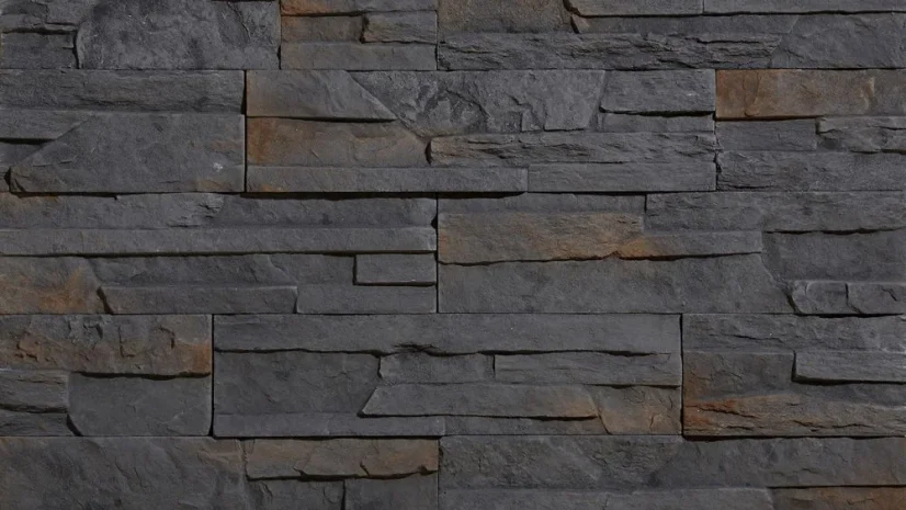 Betonový obklad, Z BETONU, NEPAL 3, tmavě šedá, tloušťka 12-24 mm, 0.46 m2
