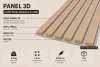 Akustický panel - DUB PRÍRODNÝ, MDF + FÓLIA FINISH 3D, SIVÝ akustický podklad FILC, 300 x 2750 mm