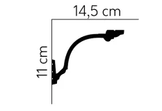 Stropná LED osvetľovacia lišta, NEPRIAME OSVETLENIE, tvrdý plast PolyForce (HD Polymer), základný biely náter (pretierateľný), 110 x 145 x 2000 mm