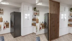 Dělící lamelová stěna - DUB WOTAN, (kompletní sada), MDF + FINISH FOLIE, 29 předpřipravených šířek od 510 do 2750 mm, libovolná výška (maximálně 2750 mm), 70 mm tloušťka příčky
