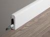 Podlahová lišta – HLADKÁ, tvrdý plast PolyForce (HD Polymer), základní bílý nátěr (přetíratelný), 49 x 15 x 2000 mm