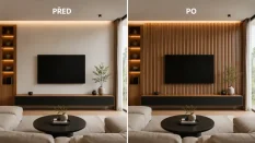 Akustický panel - OŘECH DÝHA, MDF, ŠEDÝ akustický podklad FILC, 300 x 2750 mm Akustický panel - OŘECH DÝHA, MDF, ŠEDÝ akustický podklad FILC, 300 x 2750 mm
