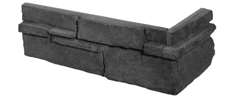 Betonový obklad, ROH, Z BETONU, GRENADA 5 - graphite, středně šedá, 325 x 150 mm, tloušťka 22-38 mm, 0.28 m2