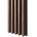 Dřevěné lamely ŠIROKÉ na ČERNÉ desce (MDF), OŘECH DÝHA, 46 x 300 x 2750 mm (0,825 m2)
