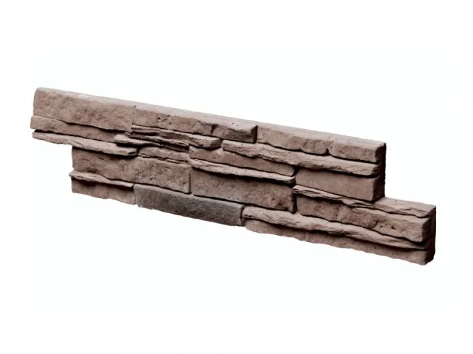 Betónový obklad, Z BETÓNU, KENYA 2, stredne hnedá, 533 x 120 mm, hrúbka 16-33 mm, 0.40 m2