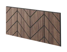 Lamelový panel VERSANNE - DÝHA Z AMERICKÉHO OŘECHU, 600 x 300 mm, ČERNÝ MDF PANEL