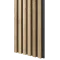 Dřevěné lamely ÚZKÉ na ČERNÉ desce (MDF), DUBOVÁ DÝHA, FINISH FOLIE, 24 x 300 x 2750 mm (0,825 m2)