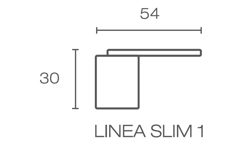 LINEA SLIM 1 drevená lamela na doske - čierna | dub, 2650 x 54 x 30 mm
