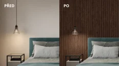 Lamelový panel VADSO - DÝHA Z AMERICKÉHO OŘECHU, 600 x 300 x 11 mm, ČERNÝ MDF PANEL
