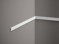 VZOREK - Nástěnná lišta – HLADKÁ, tvrdý plast ProFoam® (polyuretan), základní bílý nátěr (přetíratelný), 15 x 5 x 100 mm