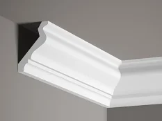 Stropná lišta – HLADKÁ, tvrdý plast ProFoam® (polyuretán), základný biely náter (pretierateľný), 70 x 52 x 2000 mm Stropná lišta – HLADKÁ, tvrdý plast ProFoam® (polyuretán), základný biely náter (pretierateľný), 70 x 52 x 2000 mm