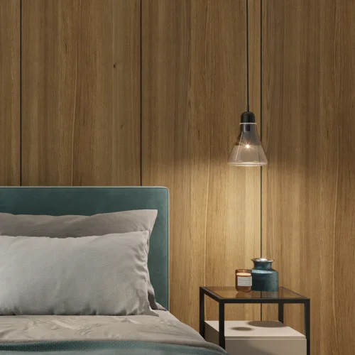 Veľkoformátový lamelový panel SONORA - DUBOVÁ DYHA, 600 x 2750 x 11 mm, ČIERNY MDF PANEL