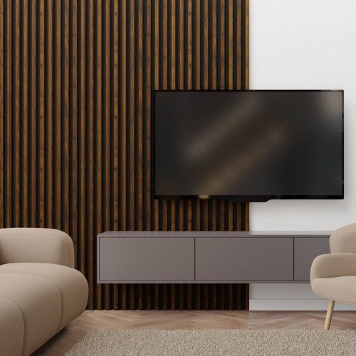 LINEA COMFORT 5 dřevěné lamely na desce - hazelnut | černá, 2650 x 246 x 30 mm