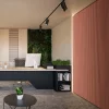 Akustický panel ACOUSTIC LINE - terracote | čierna, 2650 x 245 x 22 mm, lamely MDF + FINISH FILE, akustický podklad FILC