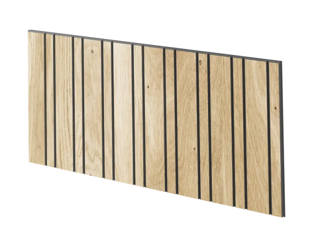 Lamelový panel HAARLEM - DUBOVÁ DÝHA, 600 x 300 mm, ČERNÝ MDF PANEL