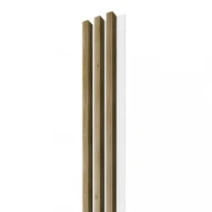 LINEA 3 drevené lamely na doske - dub | biela, 2750 x 176 x 40 mm
