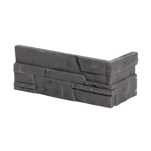 Kamenný obklad, ROH, Z BETONU, SAKURA 2, tmavě šedá, 145 x 155 x 340 mm, tloušťka 14 - 26 mm, 0,87 bm