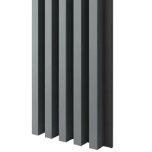 Dřevěné lamely ŠIROKÉ na ČERNÉ desce (MDF), GRAFIT (ANTRACIT), 46 x 300 x 2750 mm (0,825 m2)
