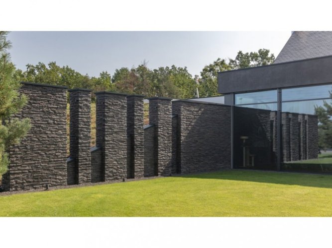 Betonový obklad, ROH, Z BETONU, SIERRA 3, šedá, 140 x 340 mm, tloušťka 12-32 mm, 0.37 m2