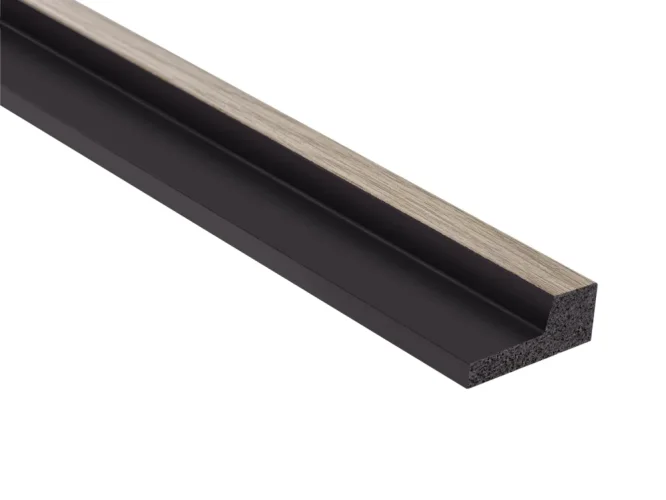 Koncový profil pre vodotesný lamelový panel (päť lamiel) - pravý - 2700 x 29 x 12 mm - DUB ŠEDÝ