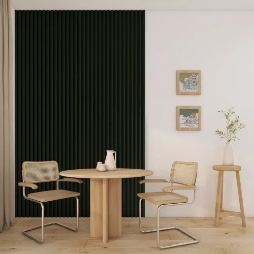 LINEA SLIM 3 dřevěné lamely na desce - botanic | černá, 2650 x 150 x 30 mm