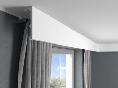 VZORKA - Garnižová LED osvetľovacia lišta, NEPRIAME OSVETLENIE, tvrdý plast PolyForce (HD Polymer), základný biely náter (pretierateľný), 179 x 55 x 120 mm