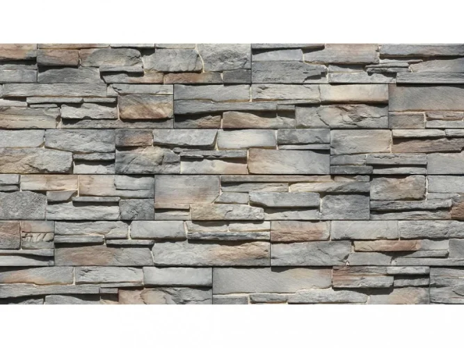 Betonový obklad, Z BETONU, GRENADA 4 - volcanic, šedá, 550 x 117 mm, tloušťka 22-38 mm, 0.32 m2