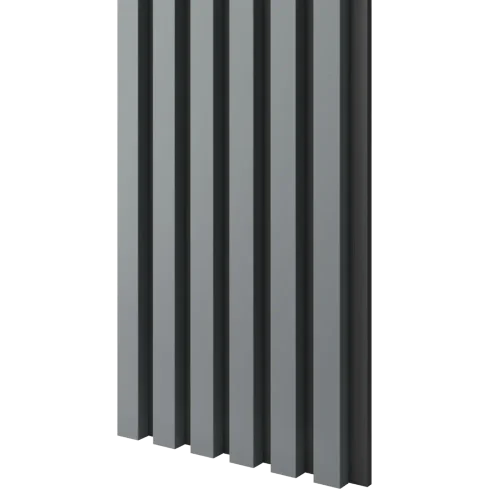 Dřevěné lamely ÚZKÉ na ČERNÉ desce (MDF), GRAFIT (ANTRACIT), FINISH FOLIE, 24 x 300 x 2750 mm (0,825 m2)