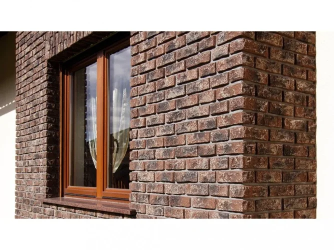 Cihlový obklad, Z BETONU, RUSTIK 568, hnědá, 210 x 60 mm, tloušťka 10-18 mm, 1 m2