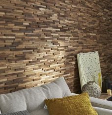 Dřevěná lodní mozaika  - obkladový panel 300 x 300 x 7-20 mm (0,09 m²)