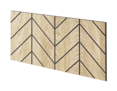 Lamelový panel VERSANNE - DUBOVÁ DÝHA, 600 x 300 x 11 mm, ČERNÝ MDF PANEL