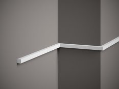 VZORKA - Nástenná lišta – HLADKÁ, tvrdý plast PolyForce (HD Polymer), základný biely náter (pretierateľný), 15 x 15 x 100 mm