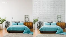 Cihlový obklad, ZE SÁDRY, OXFORD 1, bílá, 210 x 63 mm, tloušťka 6-14 mm, 0,49 m2