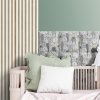 LINEA 1 dřevěná lamela na desce - bílá | dub, 2750 x 64 x 40 mm