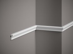VZOREK - Nástěnná lišta – HLADKÁ, tvrdý plast PolyForce (HD Polymer), základní bílý nátěr (přetíratelný), 33 x 15 x 100 mm
