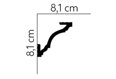 Stropná LED osvetľovacia lišta, NEPRIAME OSVETLENIE, tvrdý plast PolyForce (HD Polymer), základný biely náter (pretierateľný), 81 x 81 x 2000 mm