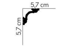 Stropní lišta – HLADKÁ, tvrdý plast PolyForce (HD Polymer), základní bílý nátěr (přetíratelný), 57 x 57 x 2000 mm Stropní lišta – HLADKÁ, tvrdý plast PolyForce (HD Polymer), základní bílý nátěr (přetíratelný), 57 x 57 x 2000 mm