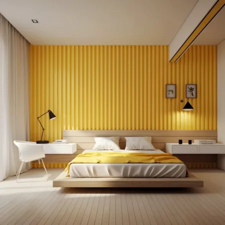 Barevná variabilita lamelových panelů- lamely vhodné k přemalování - realizace v obývacím pokoji