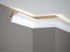 Stropní LED osvětlovací lišta, NEPŘÍMÉ OSVĚTLENÍ, tvrdý plast PolyForce (HD Polymer), základní bílý nátěr (přetíratelný), 60 x 60 x 2000 mm
