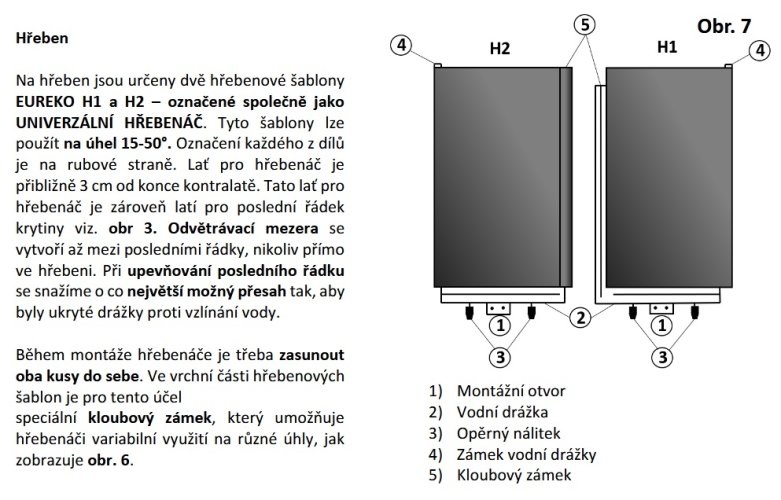 Univerzálny hrebenáč pre plastovú krytinu (MODERNA a CPS)