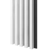Dřevěné lamely ŠIROKÉ na ČERNÉ desce (MDF), BÍLÁ MATNÁ, 46 x 300 x 2750 mm (0,825 m2)