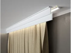 Stropní lišta - HLADKÁ, tvrdý polymér PolyForce, základný biely náter (pretierateľný), 85 x 30 x 2000 mm