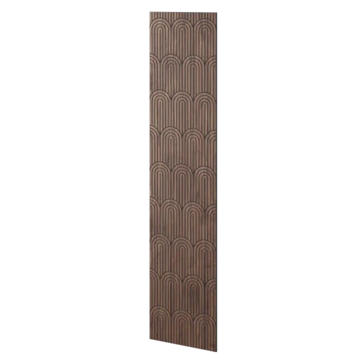 Veľkoformátový lamelový panel SENDAI - DYHA Z AMERICKÉHO ORECHA, 600 x 2750 mm, ČIERNY MDF PANEL