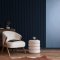 Akustický panel ACOUSTIC LINE - navy blue | černá, 2650 x 245 x 22 mm, lamely MDF + FINISH FOLIE, akustický podklad FILC