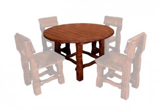 DREWMAX Zahradní stůl z masivního olšového dřeva,  průměr 120 cm