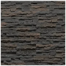 Kamenný obklad, Z BETONU, MINNESOTA 3,  černohnědá, 105 x 190, 330 mm, tloušťka 8 - 17 mm, 0.43 m2