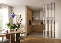 Dělící příčka JAPANDI, 520-2720 x 1800-2750 mm, (MDF), BÍLÁ MATNÁ