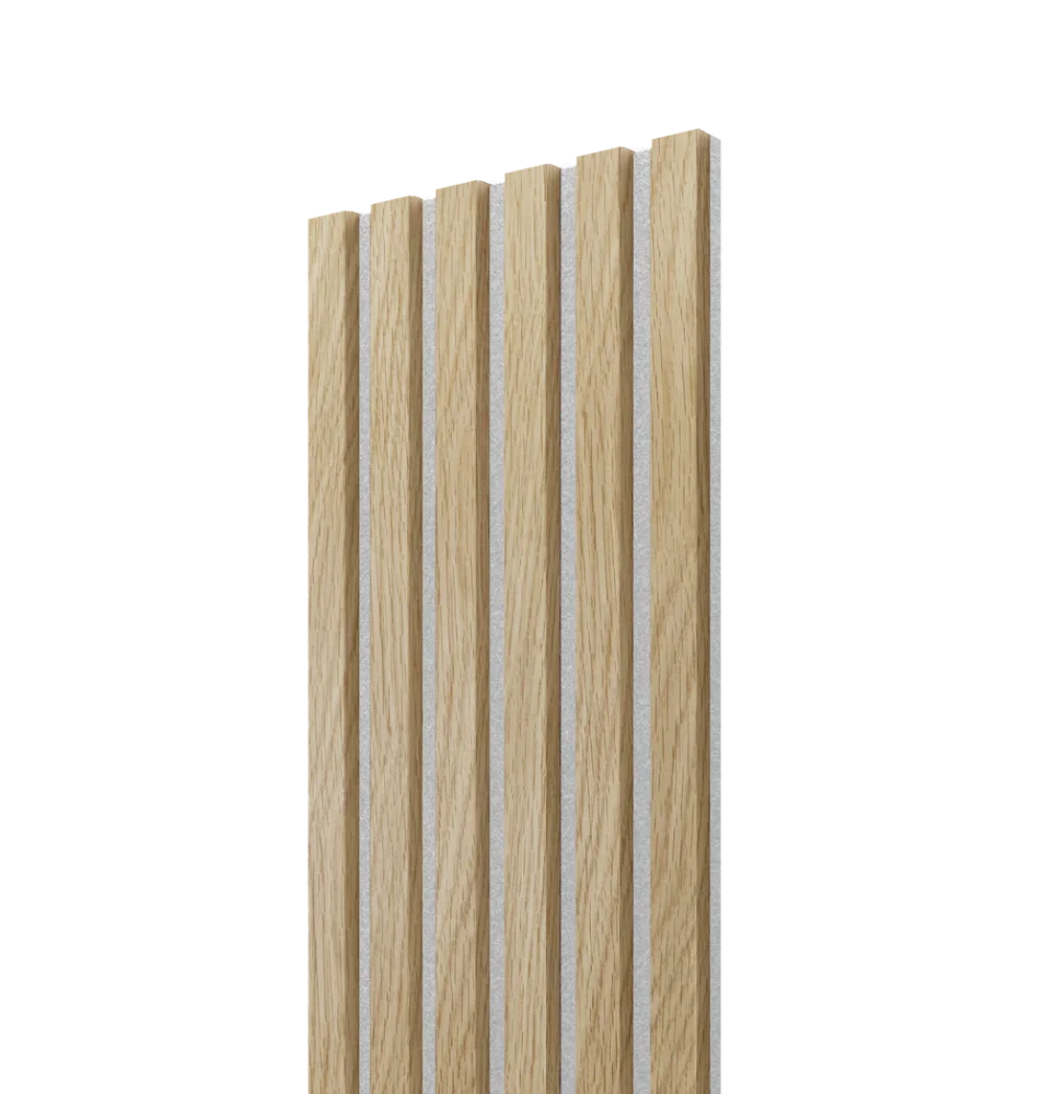 Dřevěné lamely na akustickém podkladu vedle televize - DRDLIK