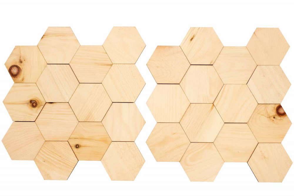 Borovicový nástěnný panel vzor hexagon